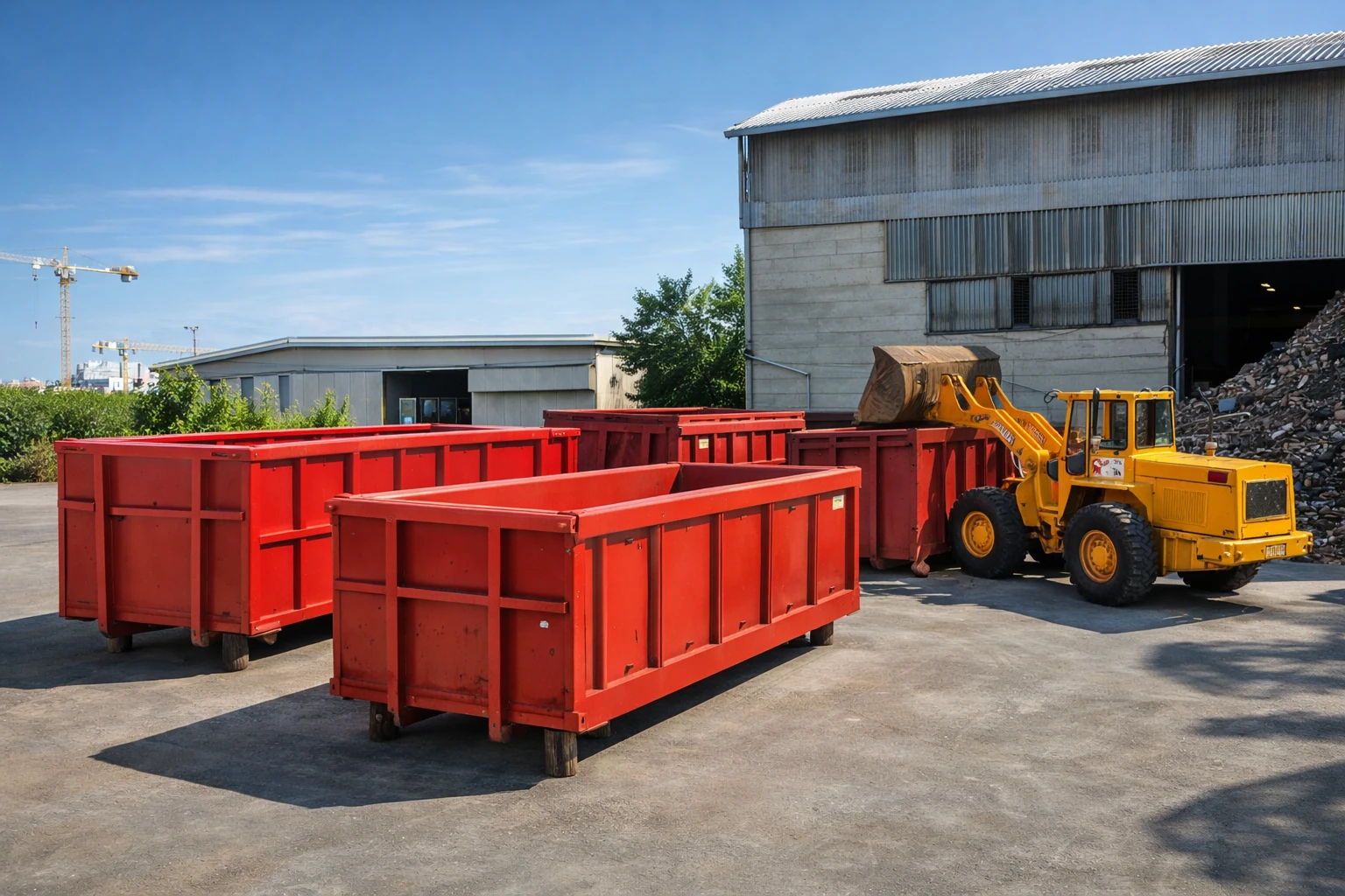 Noleggio container e cassoni per rottami ferrosi in area industriale