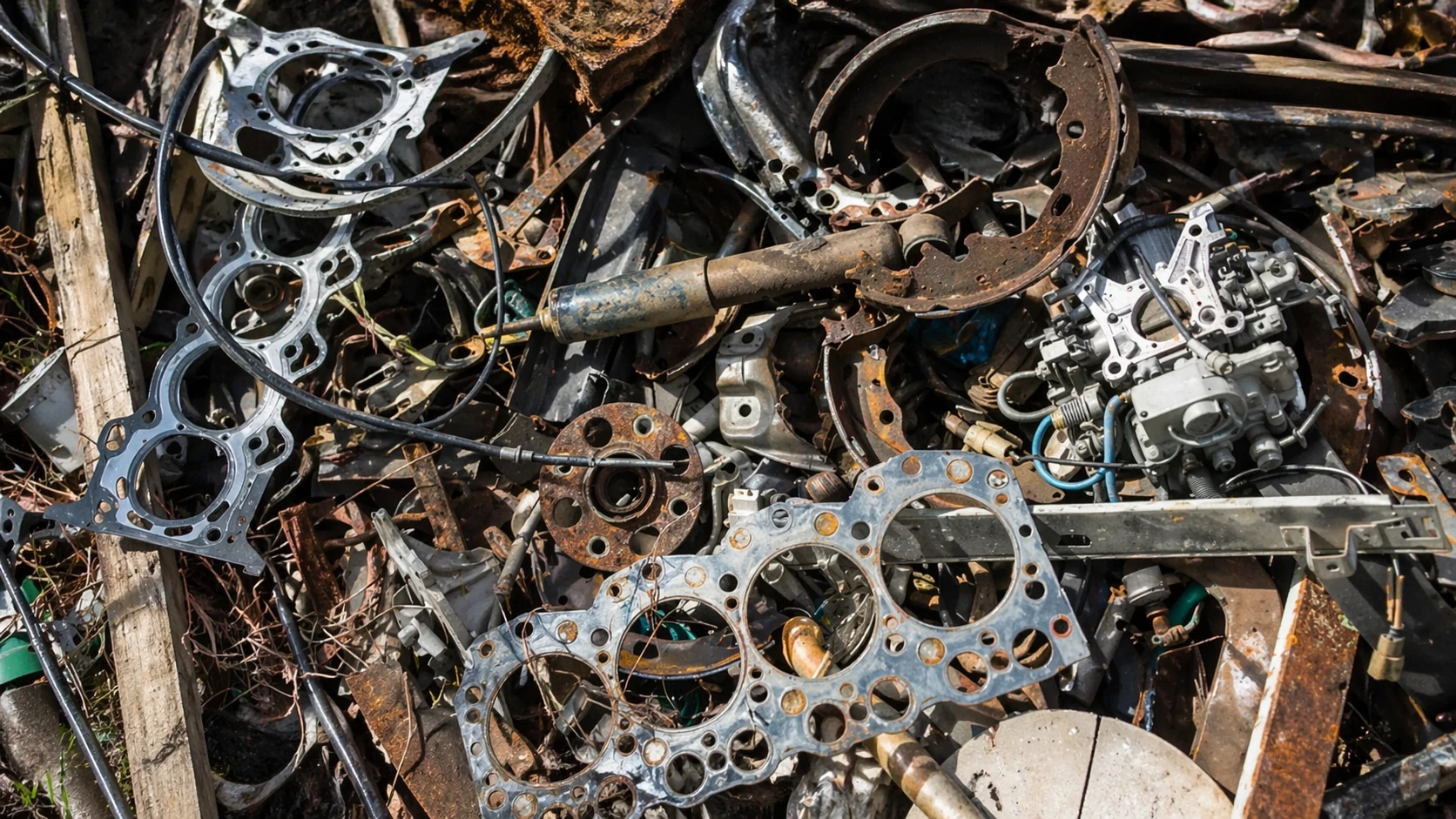 Rottami meccanici e componenti metallici per recupero e lavorazione industriale