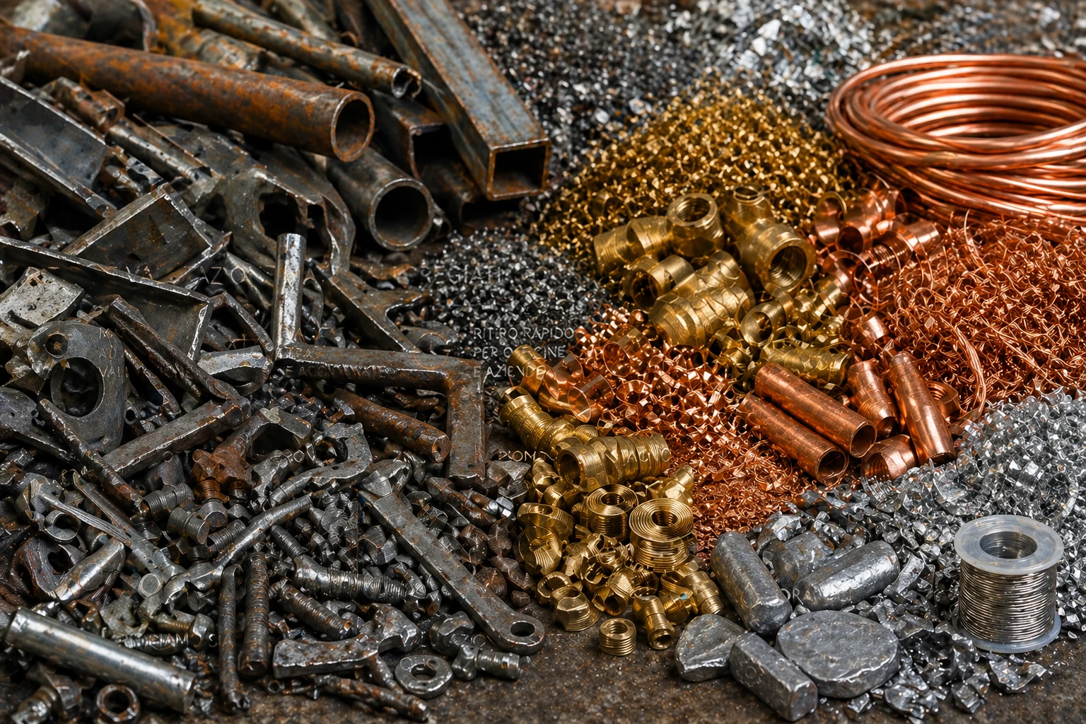 Rottami metallici misti ferrosi e non ferrosi con acciaio ottone bronzo e lavorazioni industriali