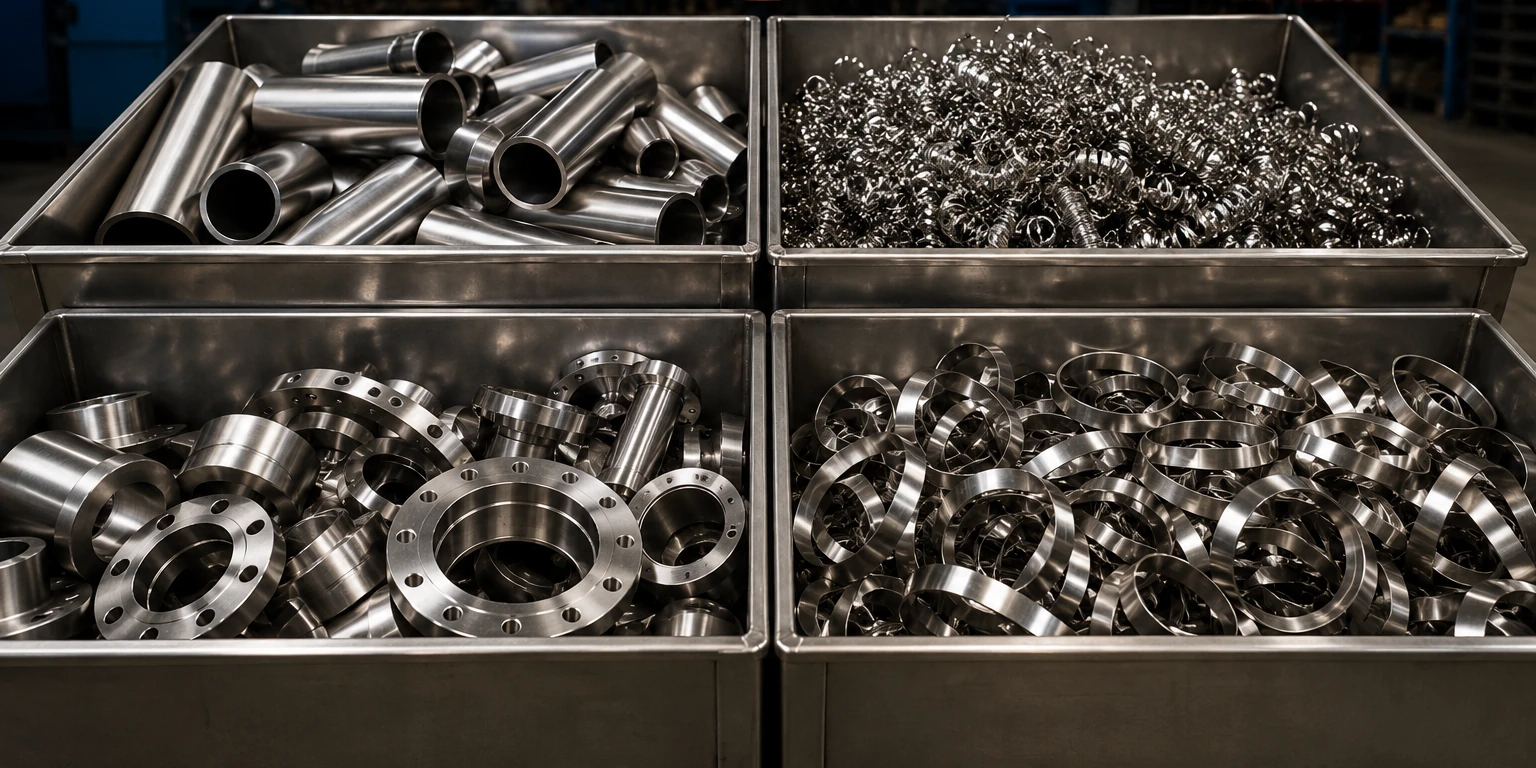 Classificazione Acciaio Inox Selezione professionale delle leghe inox AISI per valorizzare al massimo rottami industriali e torniture metalliche.
